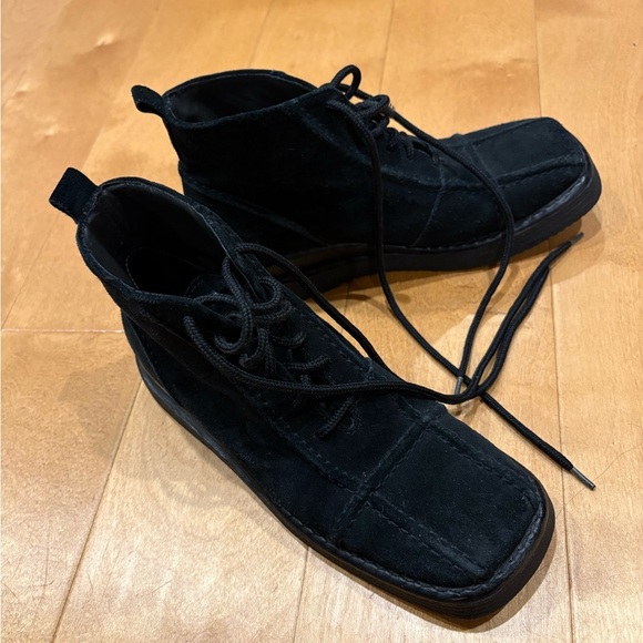 Frye black suede Avenger boots ankle booties sz 7.5 - Picture 2 of 6